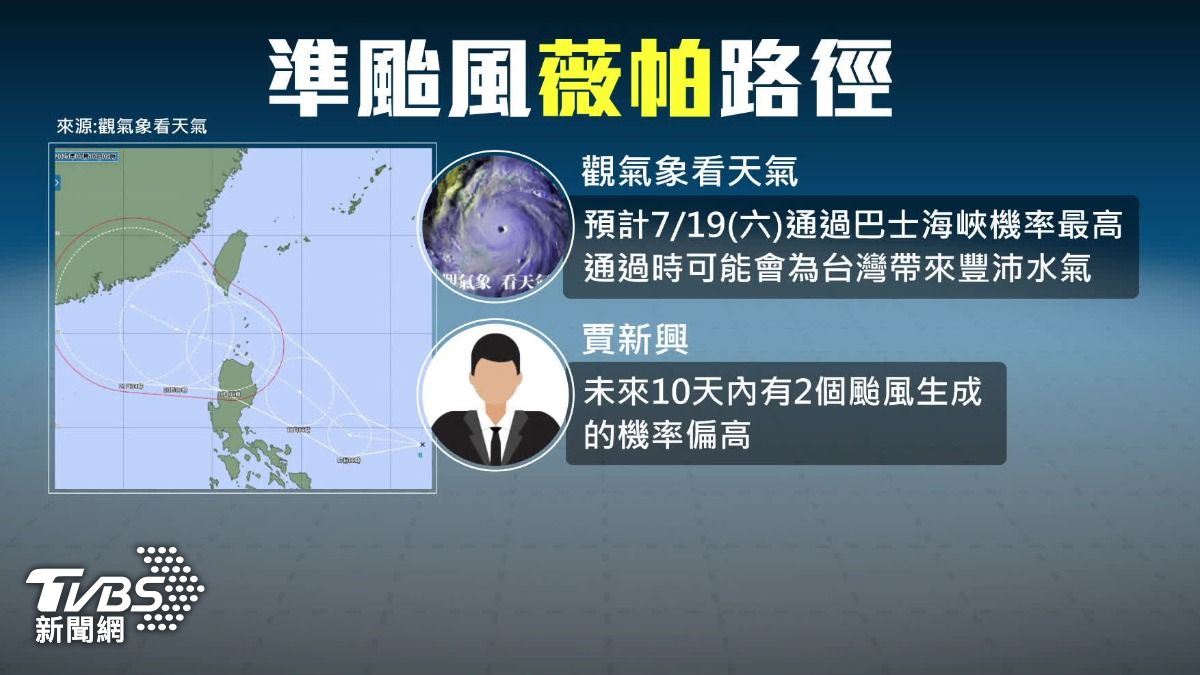 專家示警，未來十天恐怕會有兩個颱風生成。（圖／TVBS）