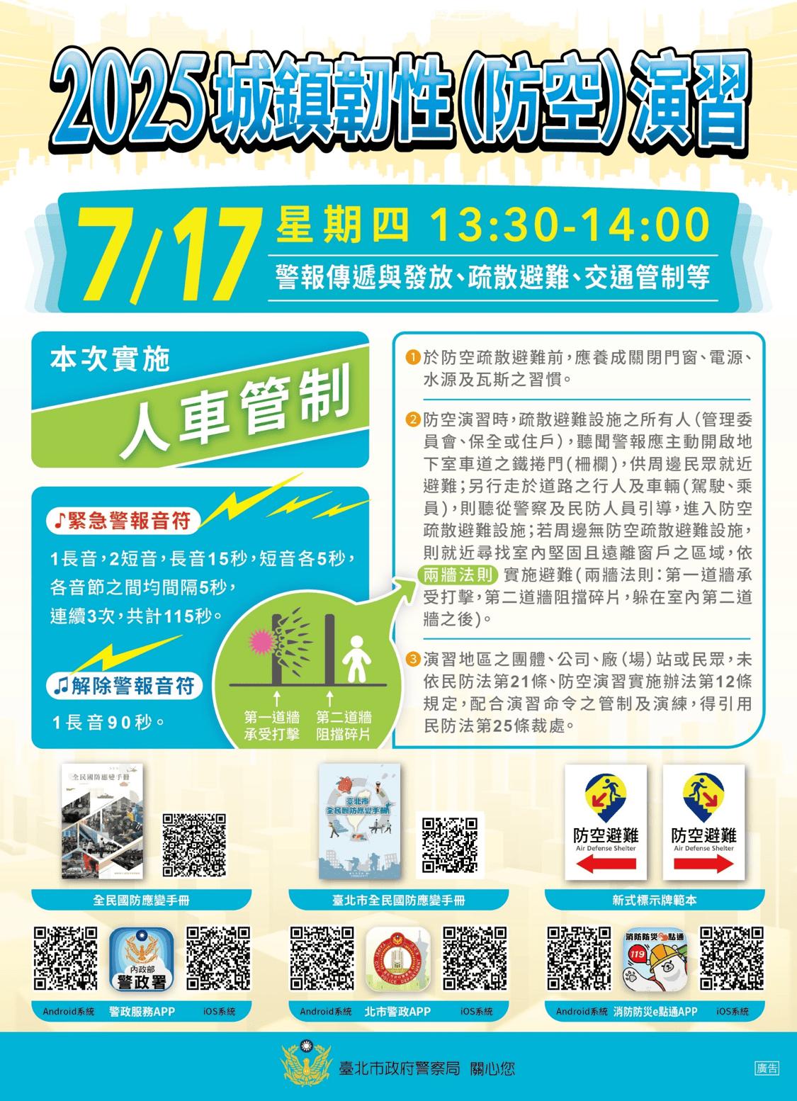 台北演習-台北交通管制-防空演習-演習