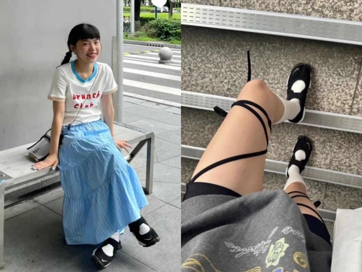 Nike Air Rift忍者鞋。(圖/翻攝自小紅書@Mayingyin)