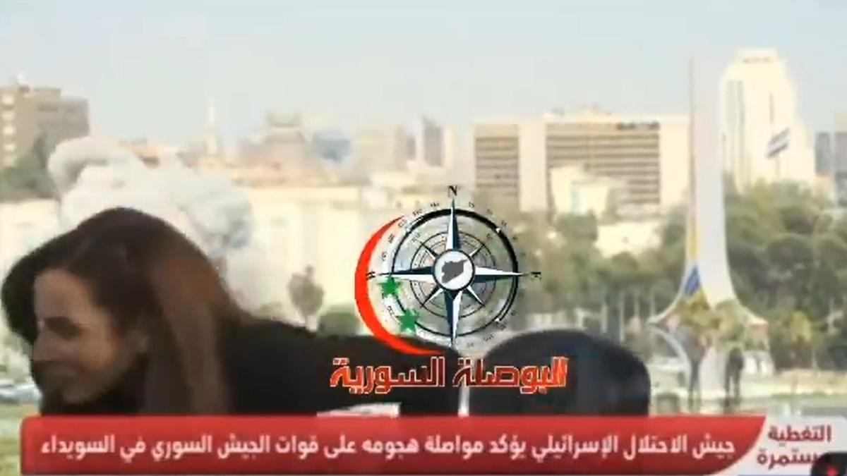 播報突遇爆炸!以軍轟敘利亞 女主播棚內驚逃畫面曝光