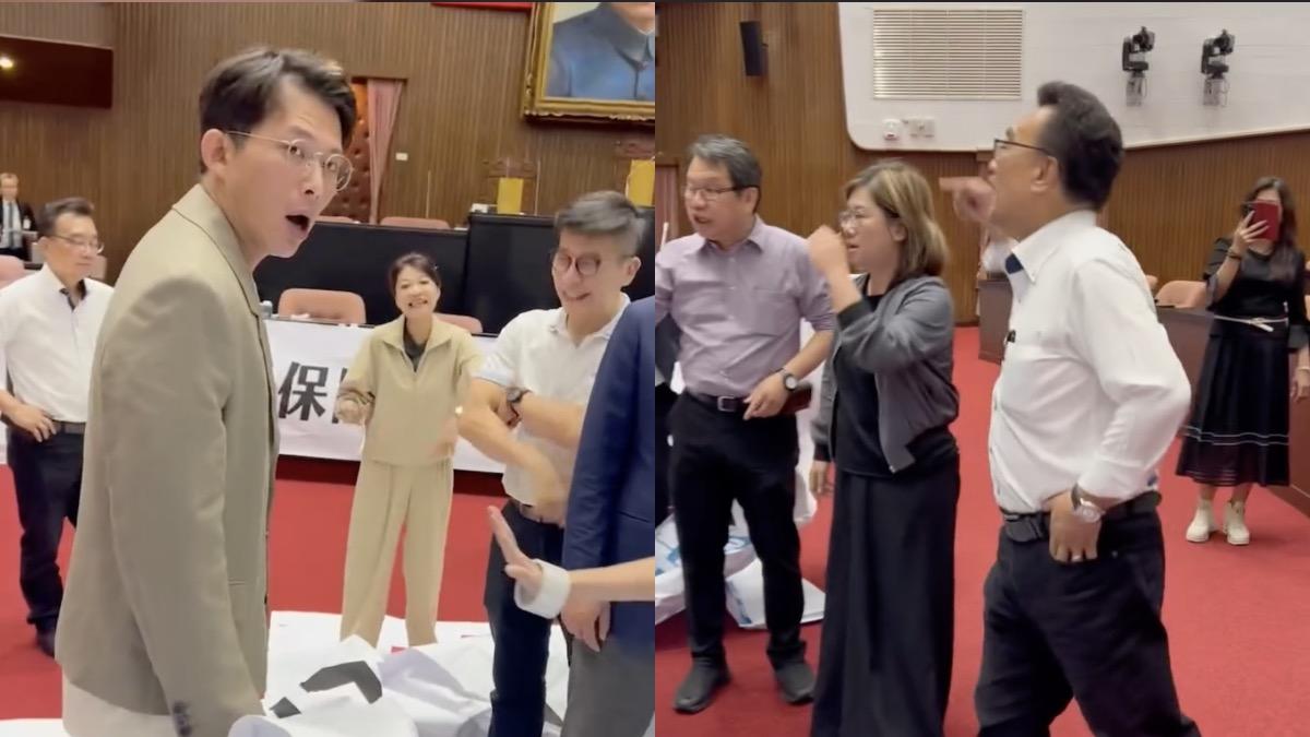 民進黨、民眾黨在議場互撕文宣爆衝突。(圖/翻攝自吳思瑤、民進黨團threads)