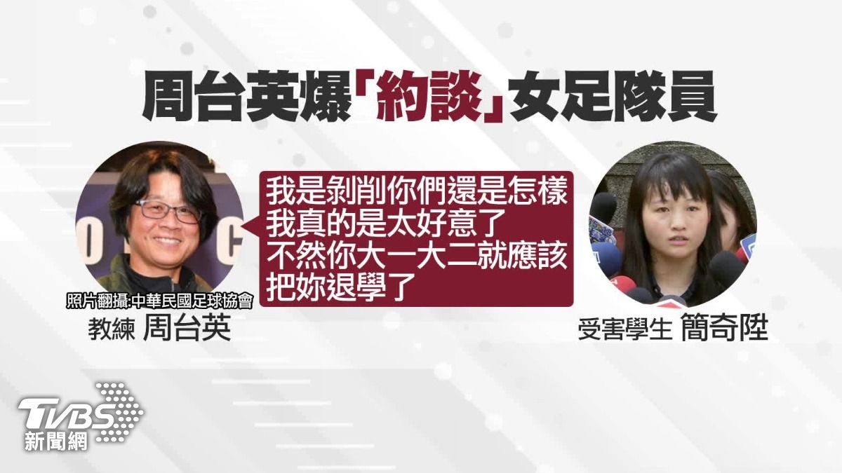 周台英跟受害學生簡奇陞的錄音檔遭曝光,曾嗆「早應該把你退學」。(圖/TVBS)