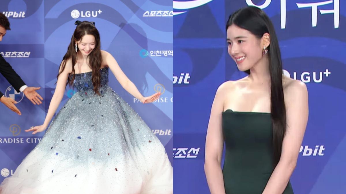 圖輯/唉呀!潤娥走青龍紅毯出事 鄭恩彩右奶尷尬露「深色點點」