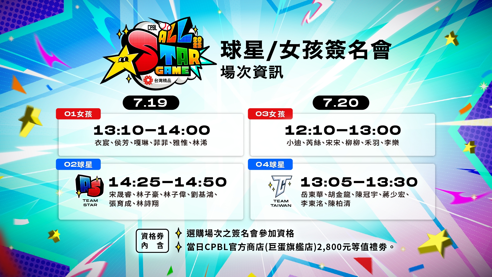 中職明星賽-中職明星賽賽程-中職明星賽名單-中職明星賽時間-球星簽名會-女孩簽名會