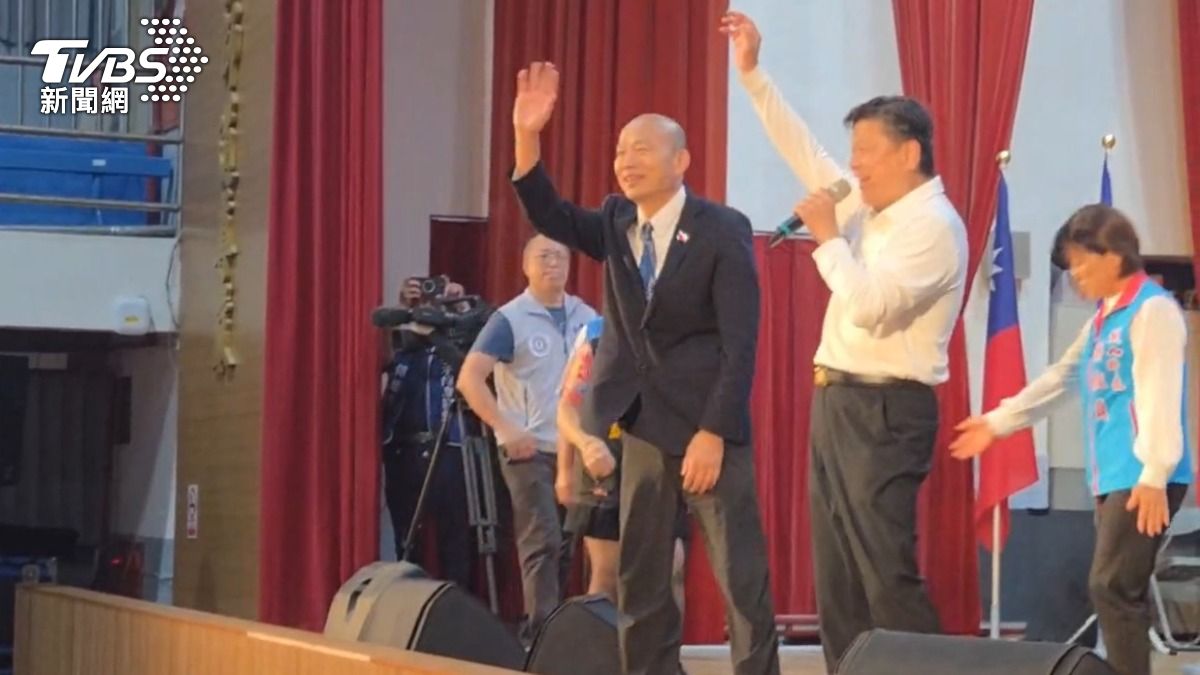 立法院長韓國瑜今（19）日特地到花蓮力挺國民黨立委傅崐萁。（圖／TVBS）