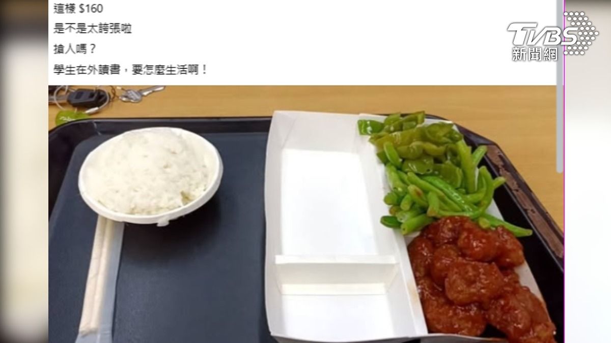 自助餐「2菜1肉」160元 ,民眾被價錢給嚇傻了。(圖/TVBS)