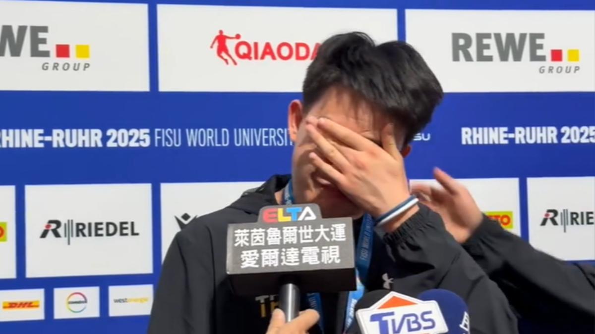 柚子同學高承睿自責落淚,也感謝隊友奪金。(圖/TVBS)