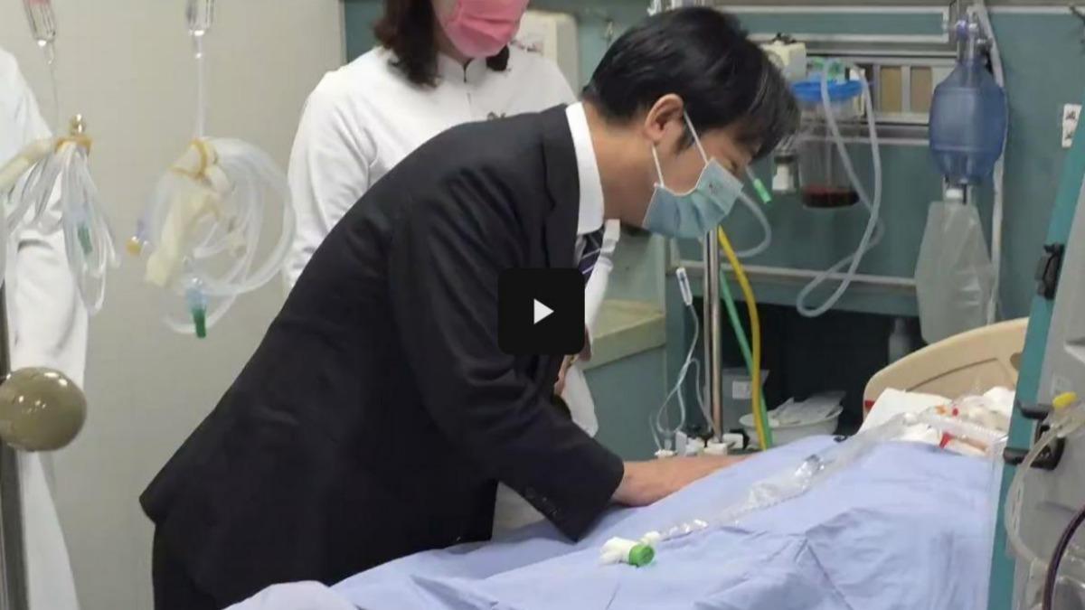 總統賴清德日前前往台南探視李元瀚。(圖/總統府提供)