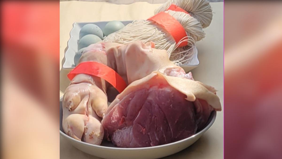 天赦日子女別忘了準備豬腳麵線給長輩補運。(圖/廖大乙提供)