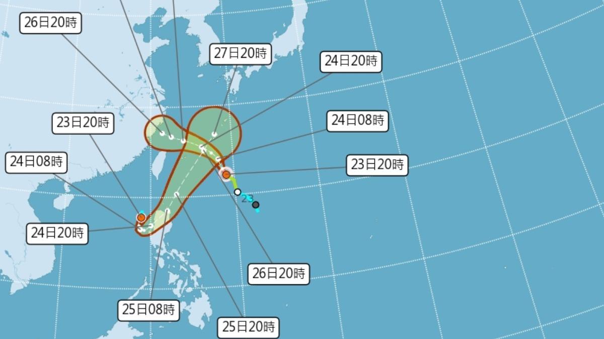 天氣/颱風竹節草火速生成!「雙颱共舞」環伺台灣 最新路徑曝