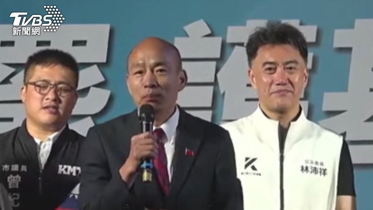 立法院長韓國瑜,23號晚間出席基隆反罷免晚會。(圖/TVBS)