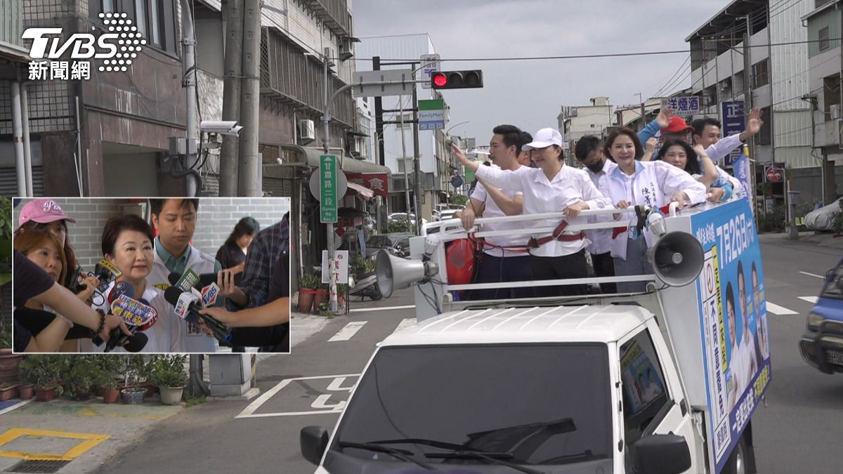羅廷瑋一時口誤表示自己「曾是黑道」,實為「黑帶」,讓盧秀燕急忙糾正。。(圖/TVBS)