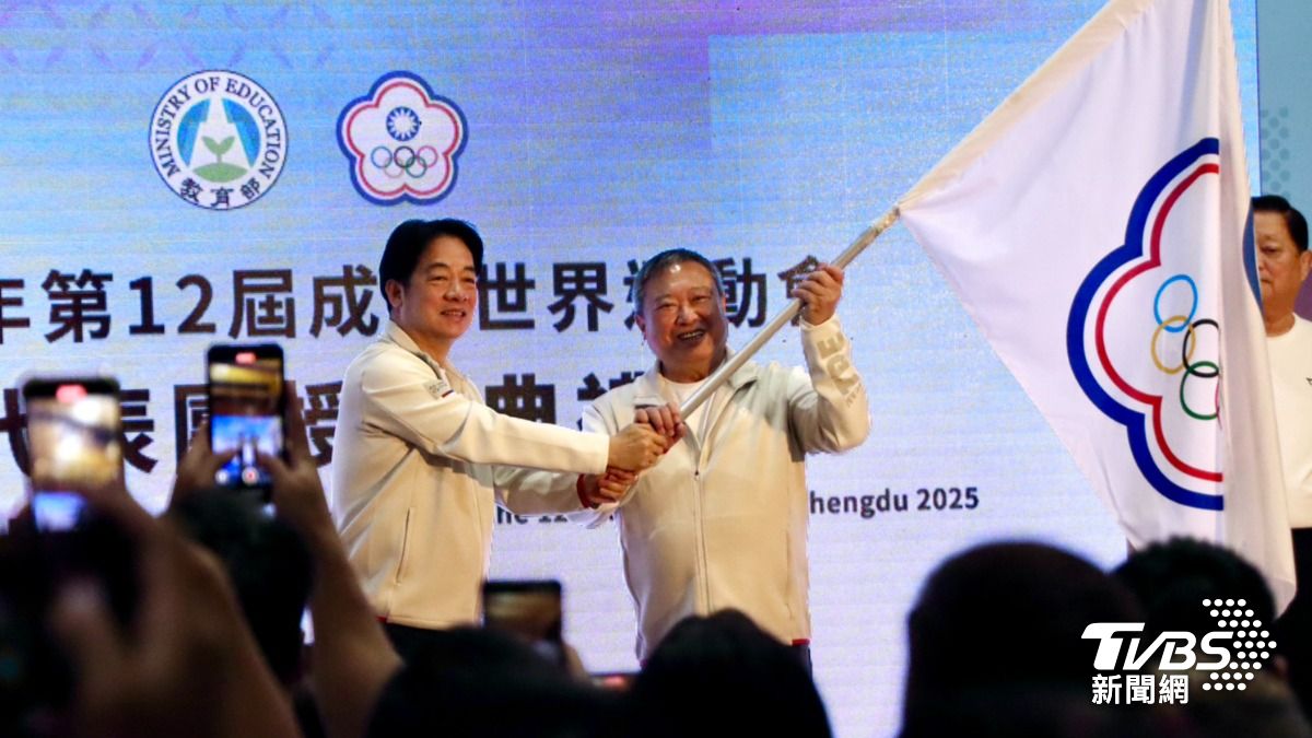 總統賴清德今(25)日出席「2025年第12屆成都世界運動會代表團授旗典禮」。 (圖/劉庭宇攝)