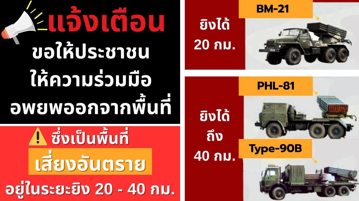 柬軍出動了BM-21火箭砲、PHL-81火箭砲、Type-90B多管火箭砲。(圖/翻攝自Facebook@กองทัพภาคที่ 2)