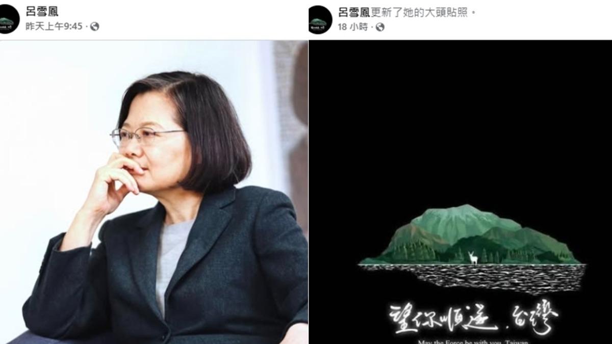 女星呂雪鳳轉發影片,換大頭照來表態。(圖/翻攝呂雪鳳臉書)