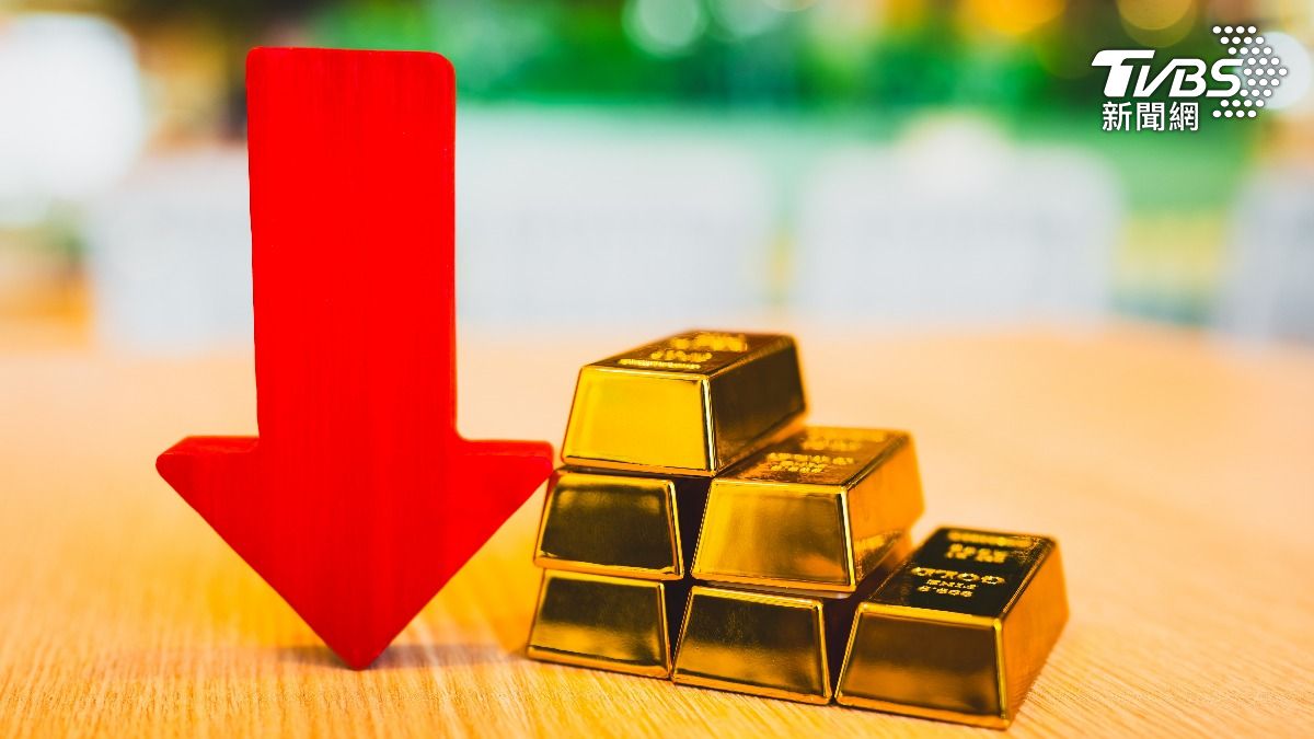 黃金價格持續下跌。（示意圖／達志影像shutterstock）