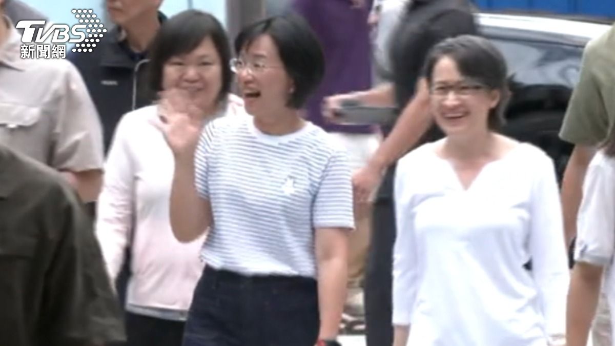 副總統蕭美琴前往永和的投票所投票。 （圖／TVBS）