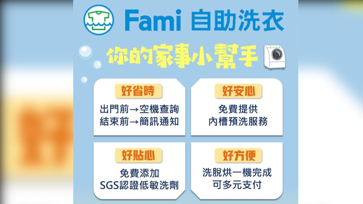 全家在2019年就推出自助洗衣服務。(圖/翻攝自全家App)