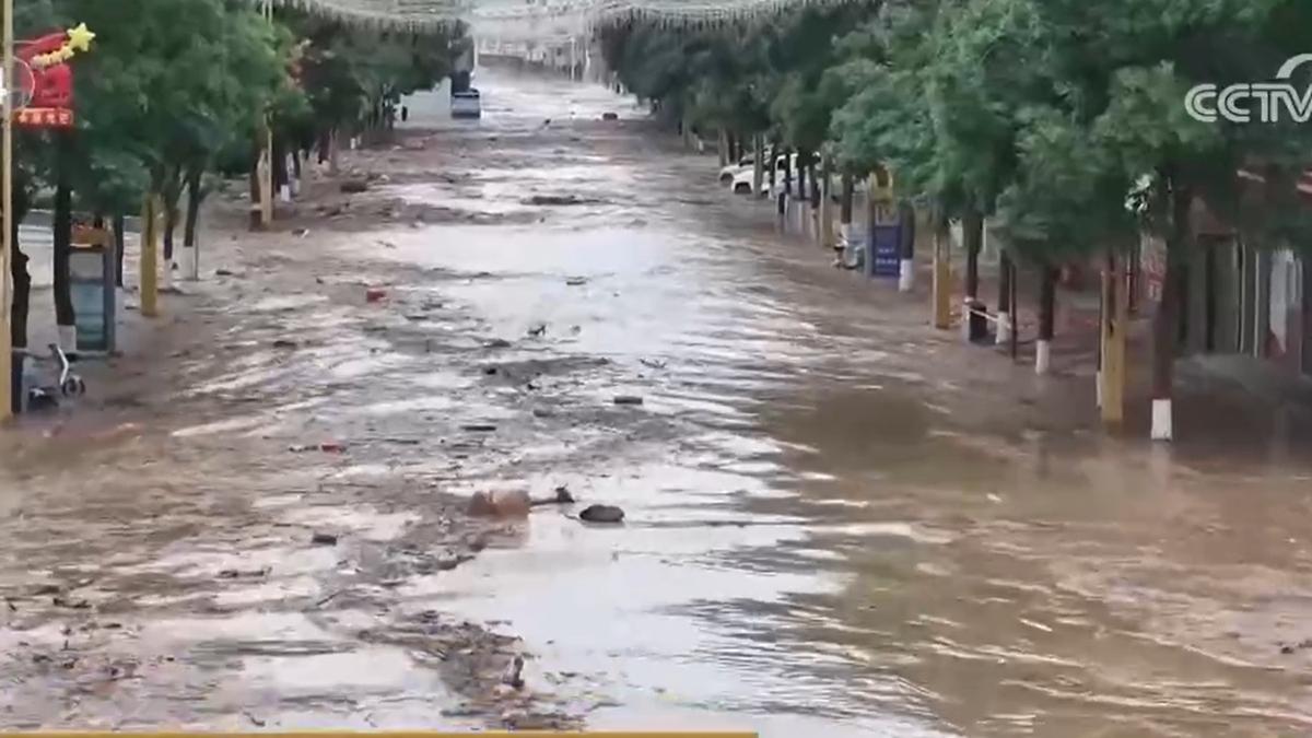 中國受暴雨影響災情嚴重 。（圖／截自央視）