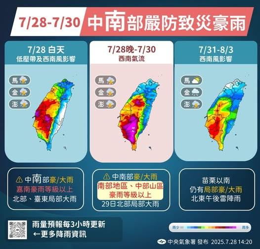 中南部連炸致災豪雨。（圖／TVBS）