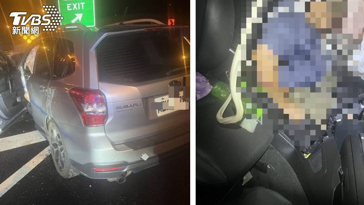 深夜驚魂!國1自撞石墩成廢鐵 57歲男駕駛「車毀人亡」