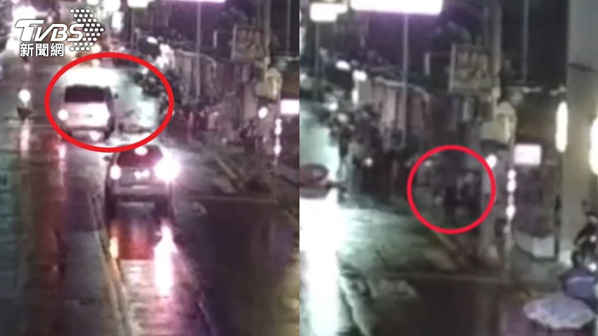 婦人過馬路遭撞,肇事駕駛棄車落跑。(圖/TVBS)