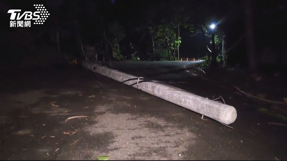 藤山步道驚魂！「電桿連根拔起」壓路人　60歲男健行遇劫腳踝骨折。(圖／民眾提供)