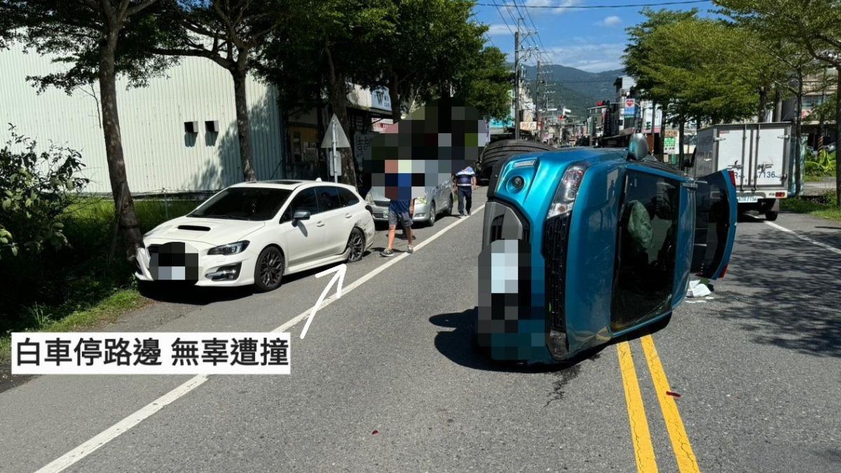 驚魂!宜蘭37歲男子自撞 車翻滾酒測超標