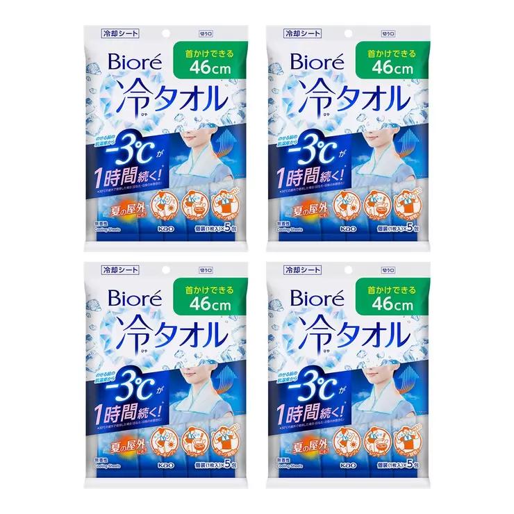 Biore -3°C涼感濕巾 加大版 5片裝 X 4包。(圖/好市多官網)