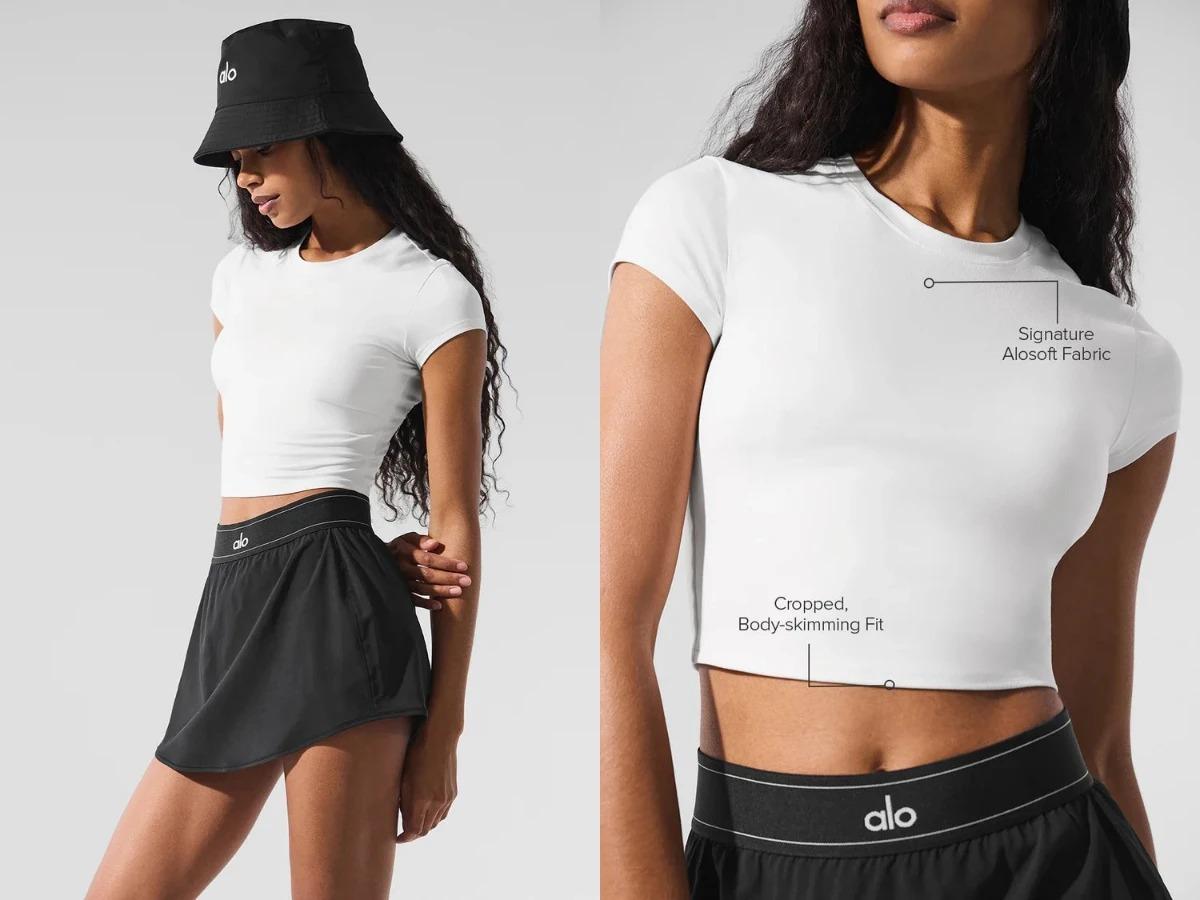 alo Alosoft Crop Finesse Short Sleeve。（圖／alo提供）