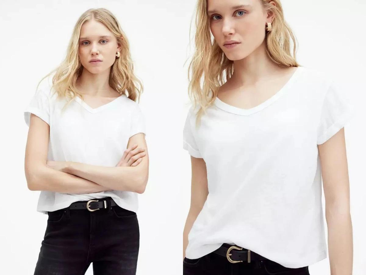 ALLSAINTS ANNA V領短袖T恤。（圖／ALLSAINTS提供）