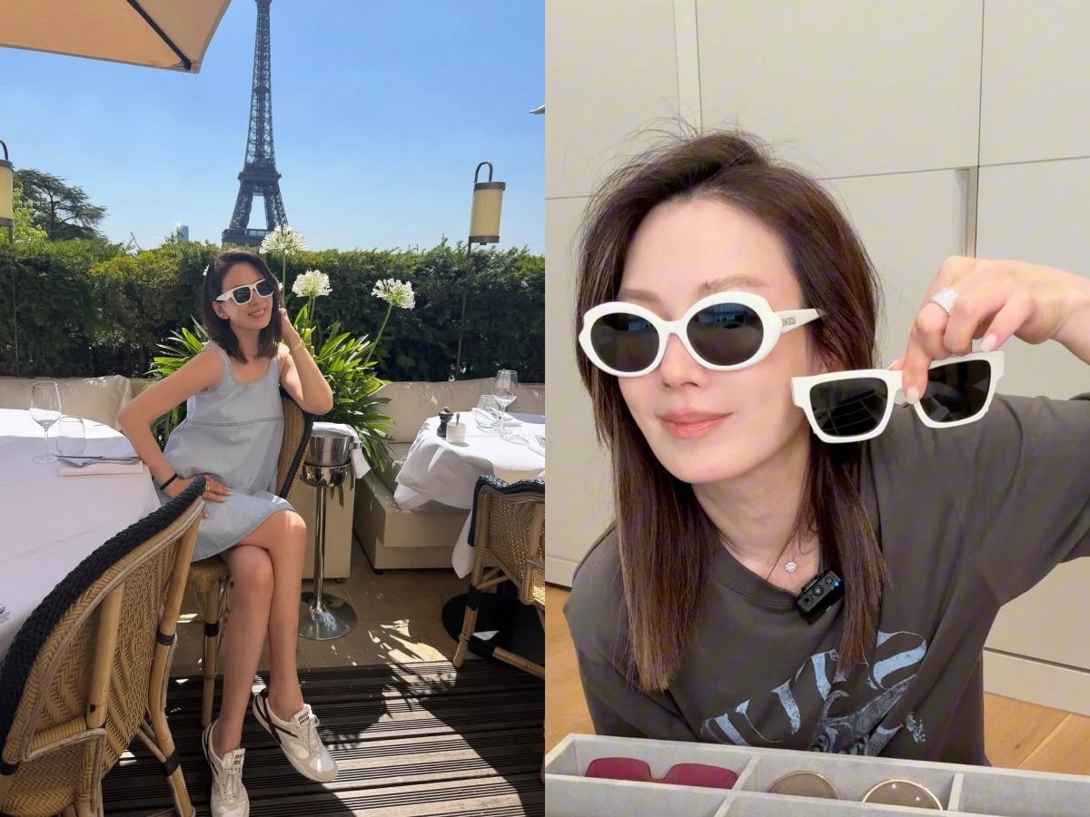 夏天最愛白色鏡框,視覺清爽最吸睛。(圖/翻攝自IG@melodykliu、小紅書@Melody刘恭显)