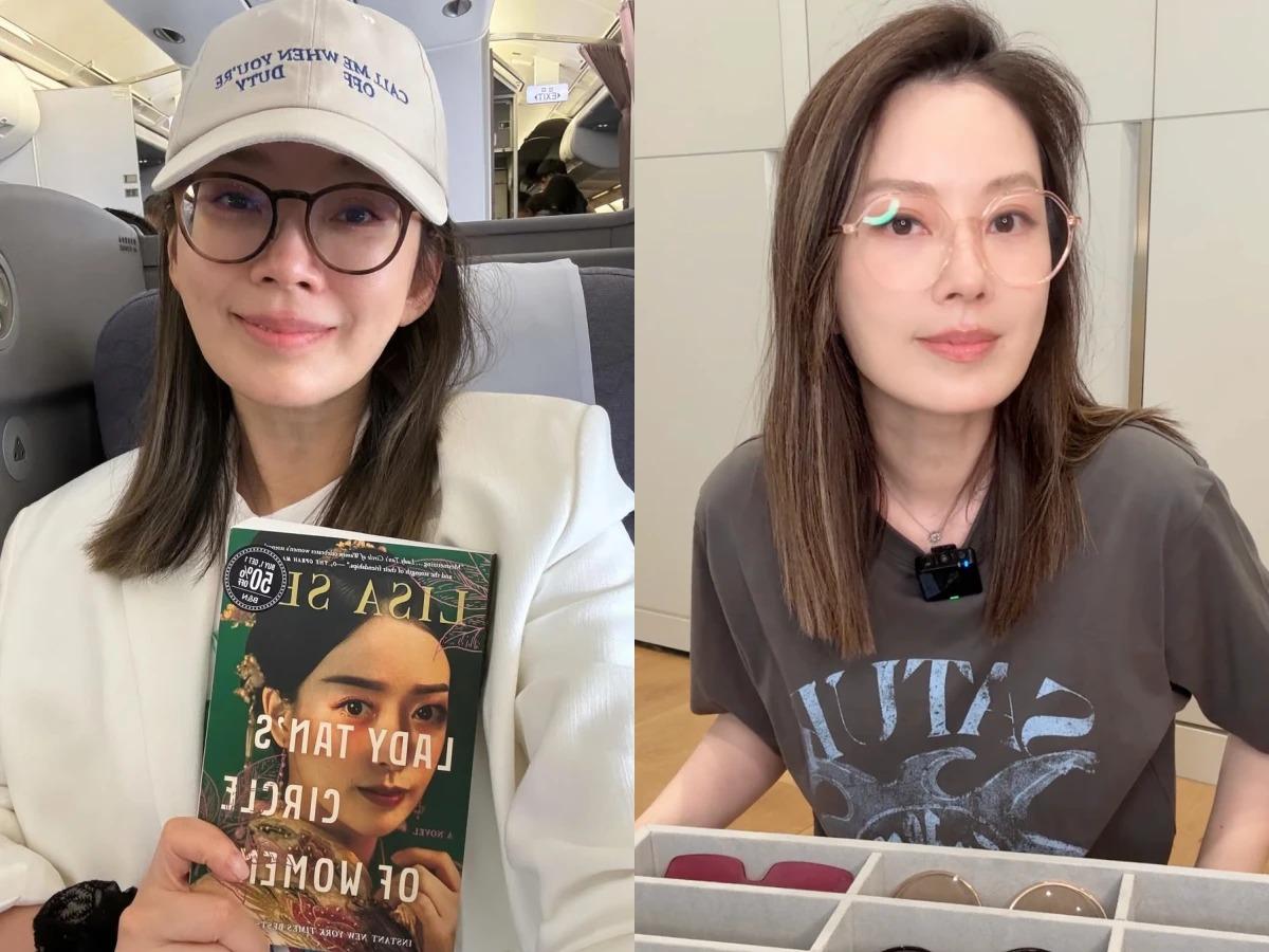 「平光眼鏡+粉色鏡片」素顏出門也不怕。(圖/翻攝自IG@melodykliu、小紅書@Melody刘恭显)