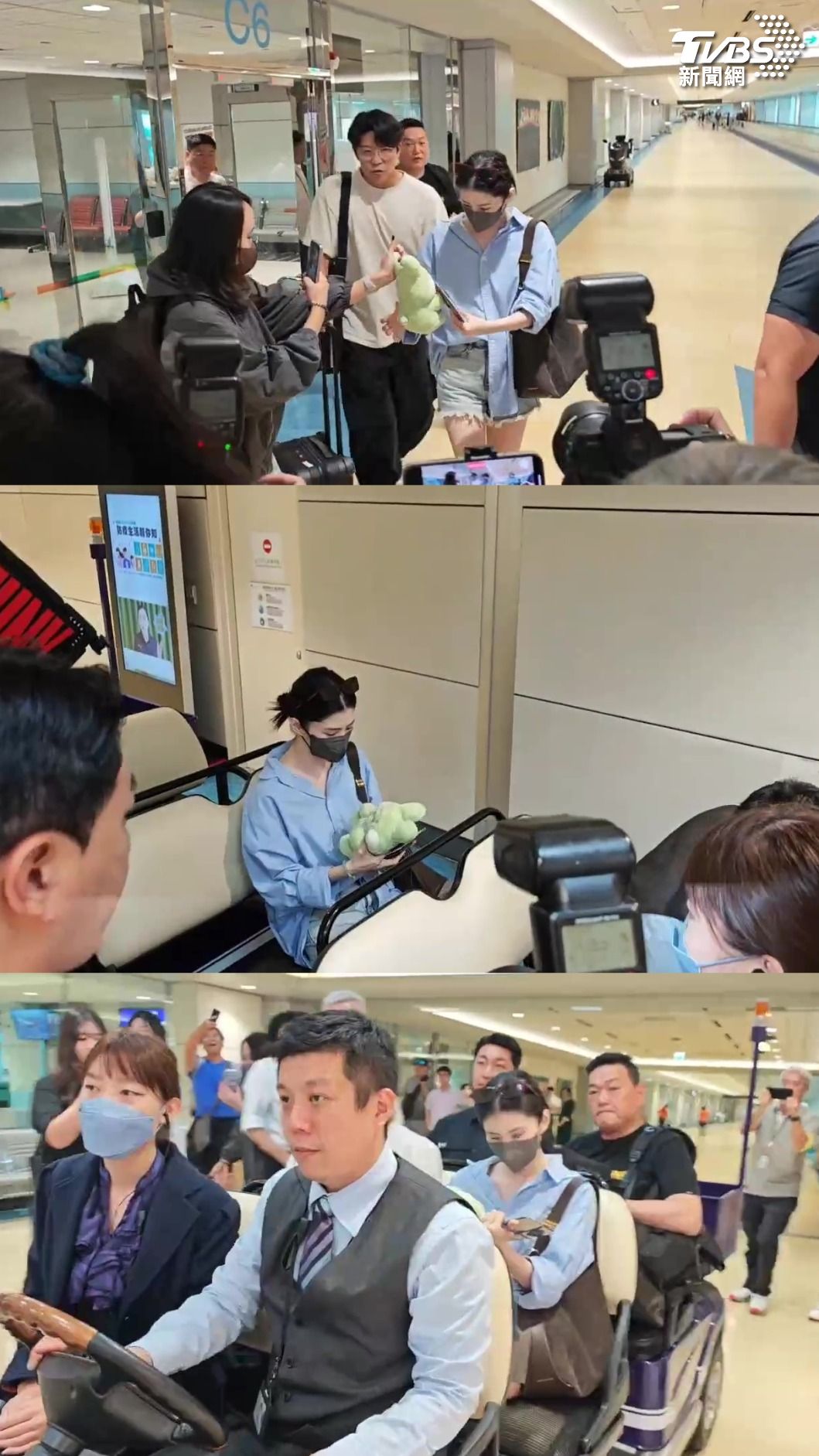 不只收下粉絲禮物跟信件,韓韶禧還仔細端看。(圖/TVBS)