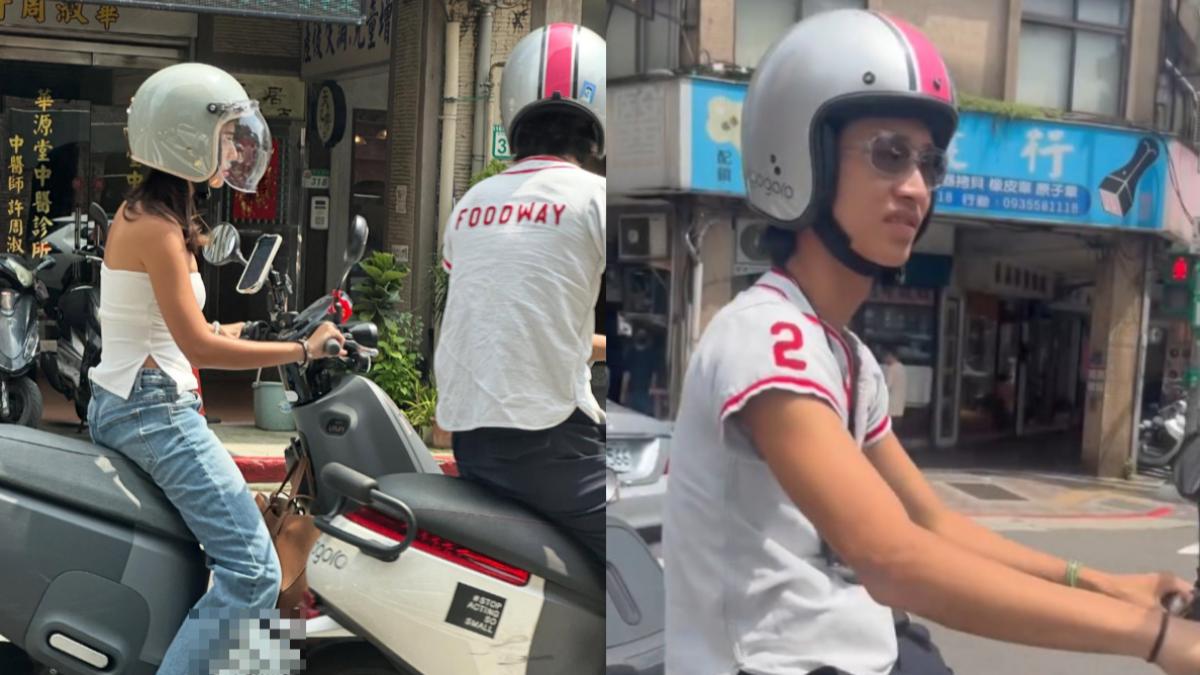 若盈和Ian被直擊騎車現身台北街頭。（圖／網友shellyfu0825 Threads授權使用 ）