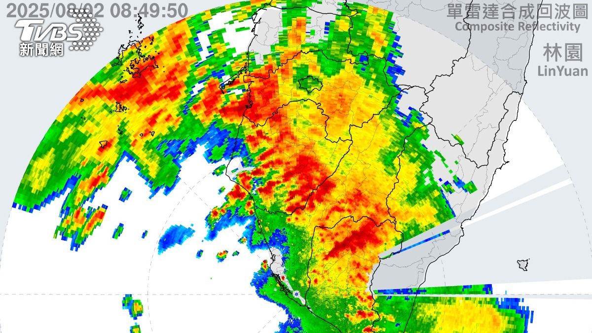 天氣/劇烈降雨轟台南!氣象粉專示警「非常猛烈」:持續到深夜
