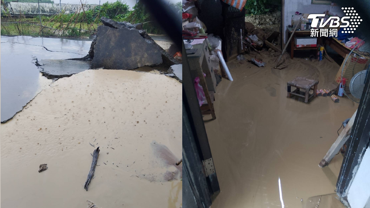 台南豪雨成災!南化爆「土石流沖民宅」傾斜 母子緊急撤離