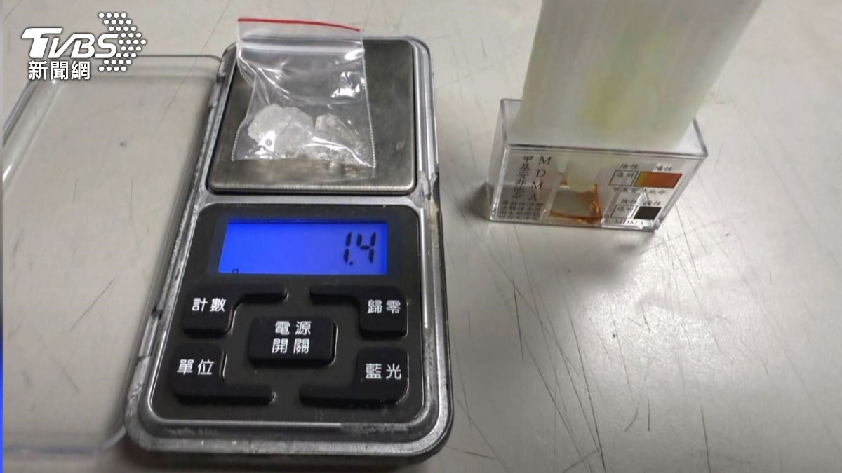 警方在男子身上搜出安非他命兩包、海洛因一包以及一把金牛座手槍。(圖/警方提供)