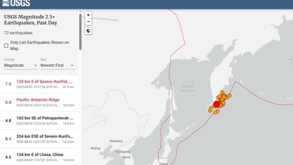 俄羅斯千外海規模6.8強震　海嘯恐抵堪察加半島3地區