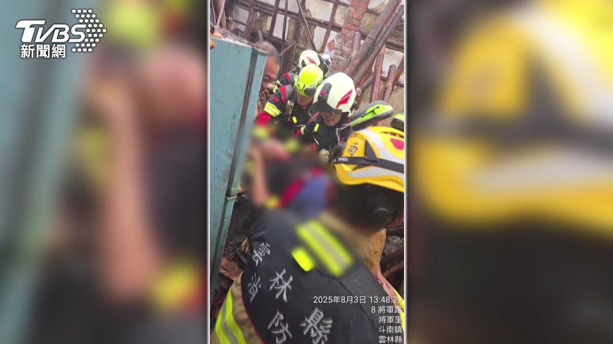 豪雨釀災！斗南婦遭倒塌屋頂壓　台鐵停駛。(圖／民眾提供)