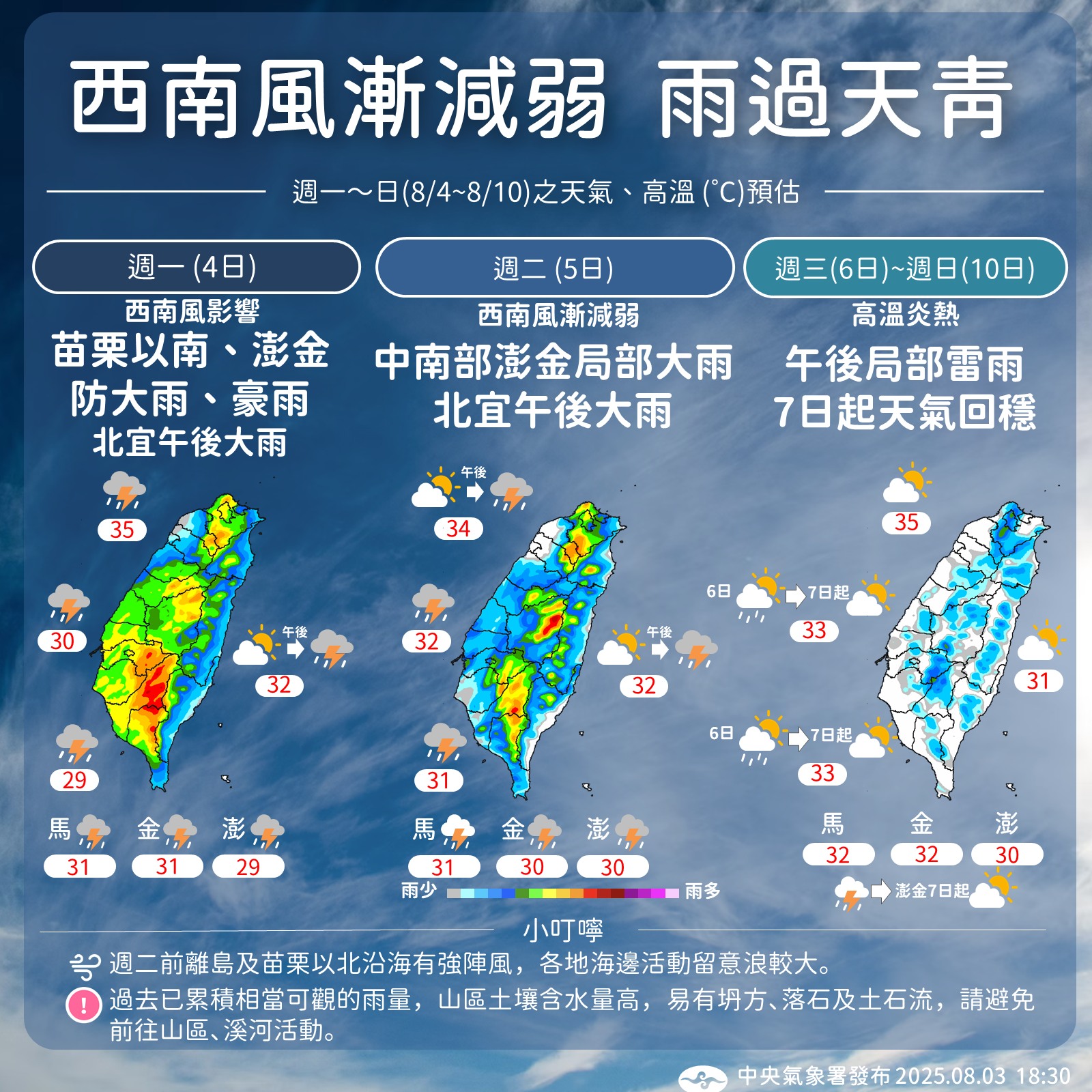 天氣-天氣預報-明天的天氣-中央氣象署-颱風動態