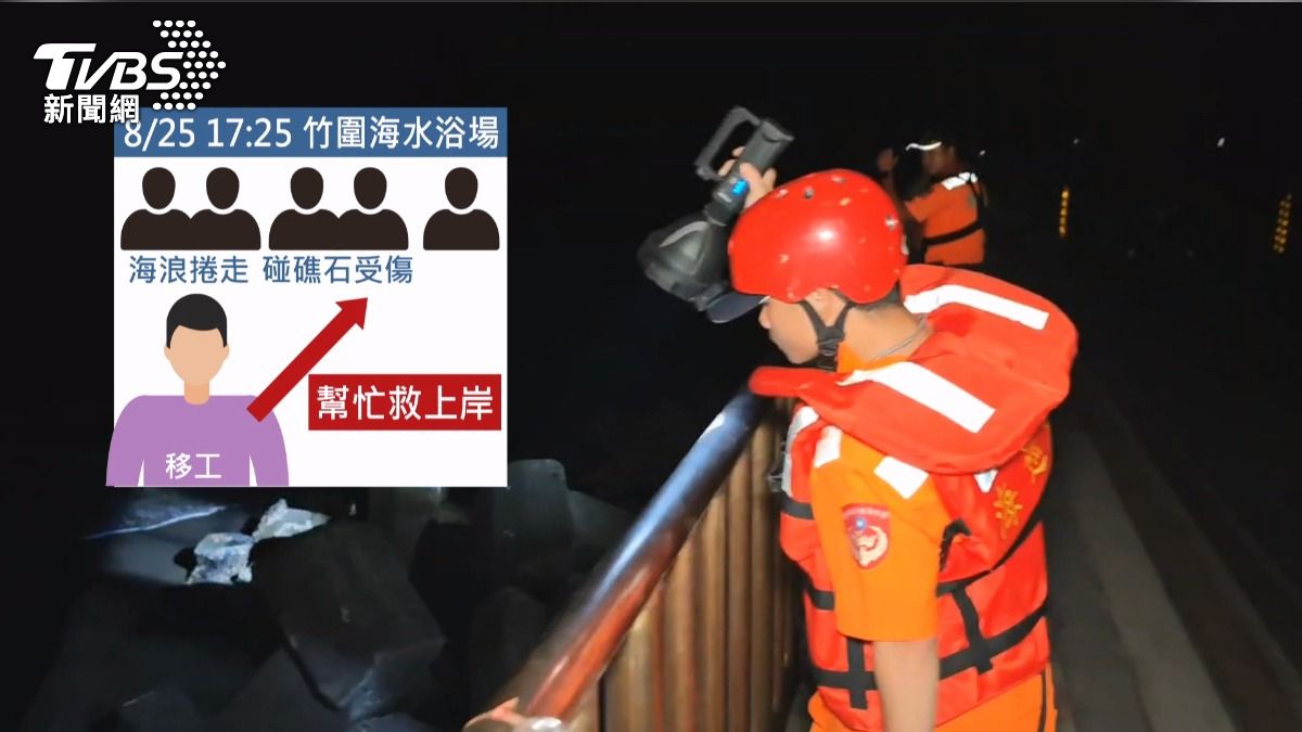  找到了…暑假竹圍戲水悲劇　２高中生遭浪捲「1人溺斃尋獲1人仍失蹤」。(圖／TVBS)