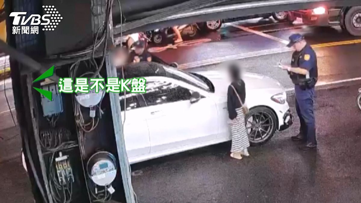 一開車門飄K味 違停無照男向警坦承「吸違禁品」。(圖/民眾提供)