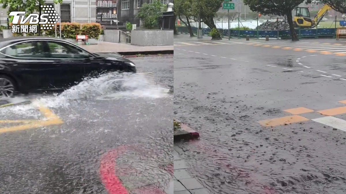 快訊／北市大雷雨狂炸！228公園旁成小河　象山鏡頭君掛點