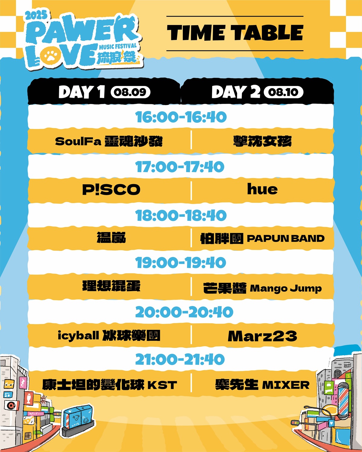 PAWER LOVE流浪祭 全卡司陣容節目表