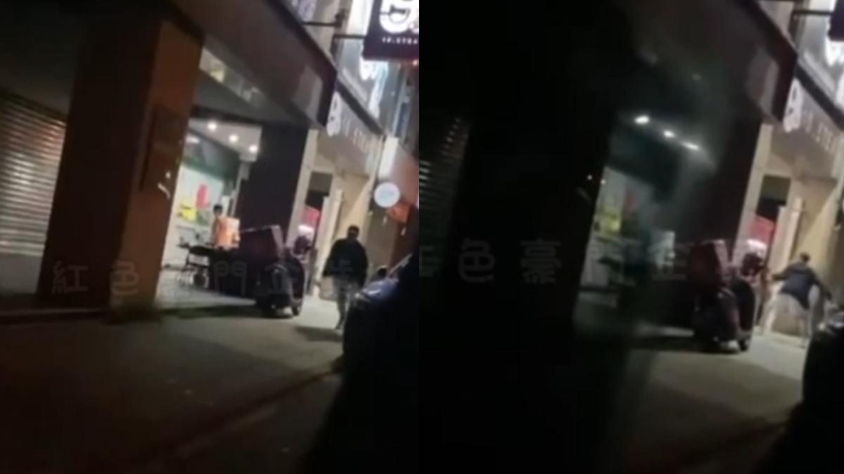 鳳梨宜蘭分店被潑黃色液體。(圖/翻攝自 黑色豪門企業)