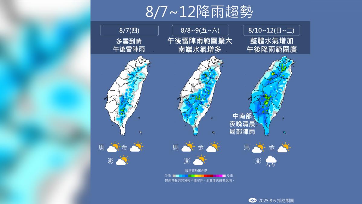 未來一週降雨。(圖/氣象署提供)