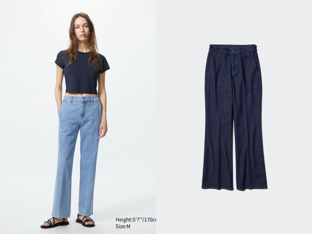 UNIQLO 合身喇叭牛仔褲,NT.1,290。(圖/翻攝自UNIQLO官網)
