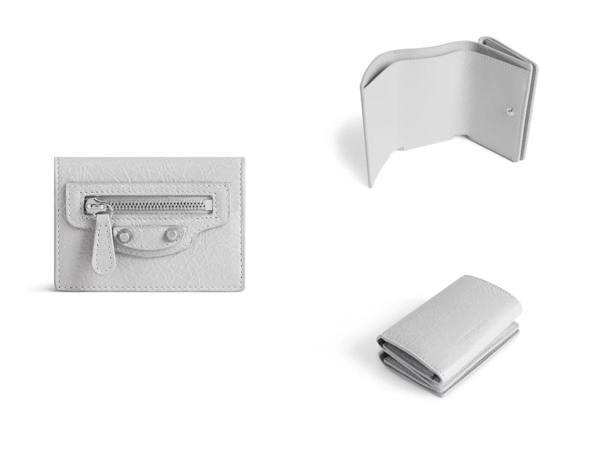 BALENCIAGA Le City Mini Wallet in Light Grey。（圖／翻攝自BALENCIAGA官網）