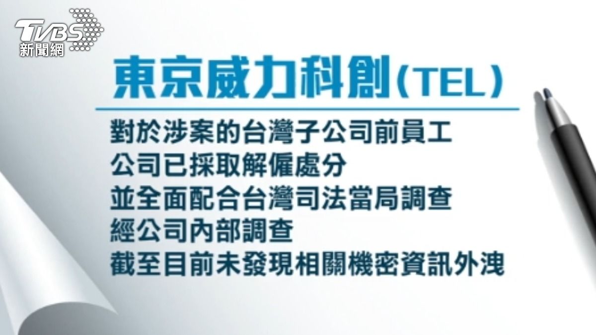 捲洩密案 東京威力科創:已開除涉案員工。(圖/TVBS)